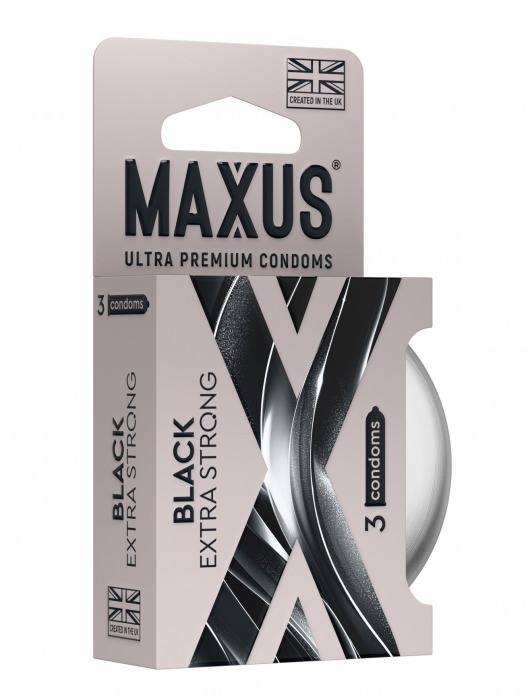 Черные утолщенные презервативы MAXUS Extra Strong с железным кейсом - 3 шт. - Maxus - купить с доставкой в Екатеринбурге