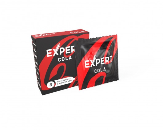 Презервативы с ароматом колы Expert Cola - 3 шт. - Expert - купить с доставкой в Екатеринбурге