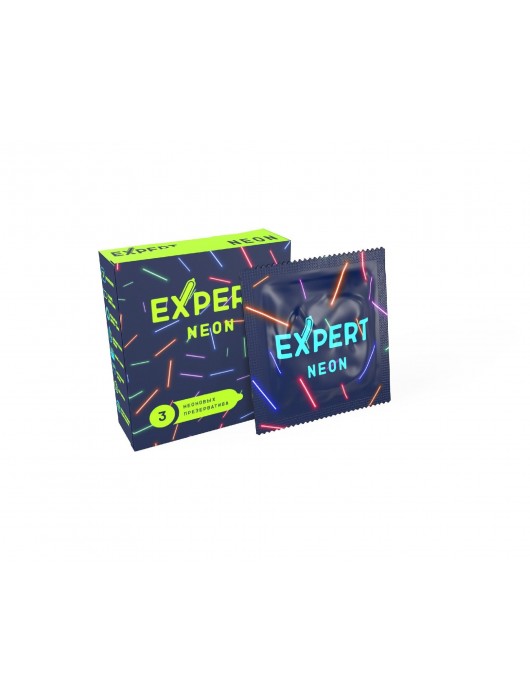 Светящиеся в темноте презервативы Expert Neon - 3 шт. - Expert - купить с доставкой в Екатеринбурге