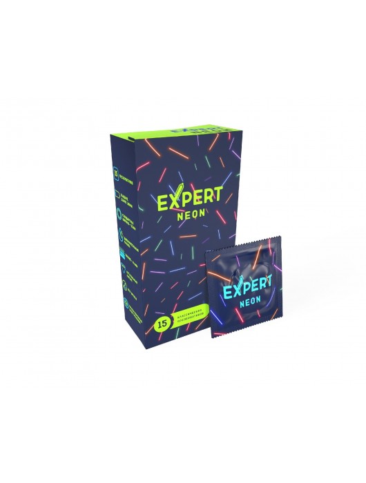 Светящиеся в темноте презервативы Expert Neon - 15 шт. - Expert - купить с доставкой в Екатеринбурге