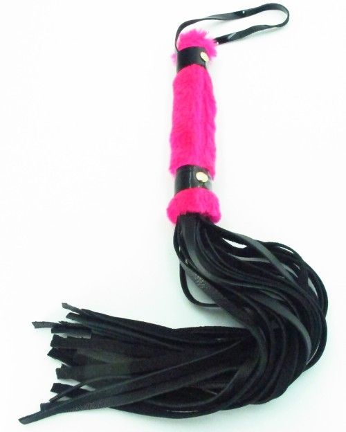 Нежная плеть с розовым мехом BDSM Light - 43 см. - БДСМ Арсенал - купить с доставкой в Екатеринбурге