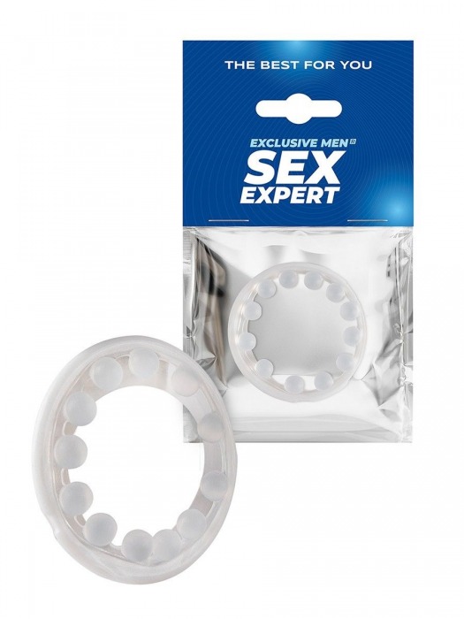 Эрекционное кольцо со стимулирующими шариками на поверхности - Sex Expert - в Екатеринбурге купить с доставкой