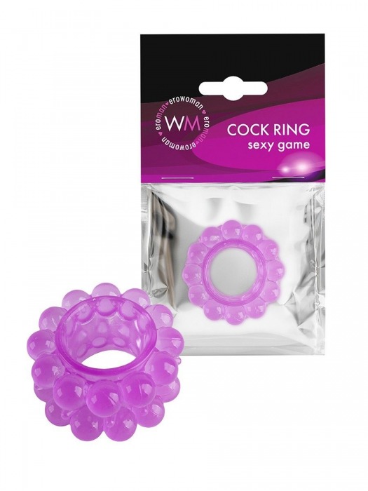Лиловое эрекционное кольцо с 2 рядами стимулирующих шариков - Erowoman-Eroman - в Екатеринбурге купить с доставкой