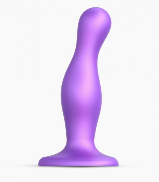 Фиолетовая насадка Strap-On-Me Dildo Plug Curvy size M - Strap-on-me - купить с доставкой в Екатеринбурге