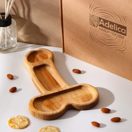 Деревянное блюдо для подачи в форме члена (25 х 16,5 х 1,7 см) - Сима-Ленд - купить с доставкой в Екатеринбурге