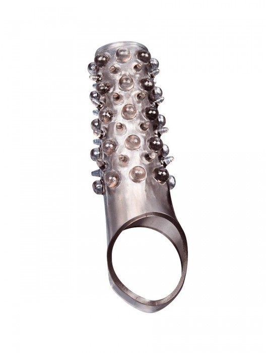 Дымчатая насадка на пенис с шипами и выпуклостями - 12 см. - Sex Expert - в Екатеринбурге купить с доставкой