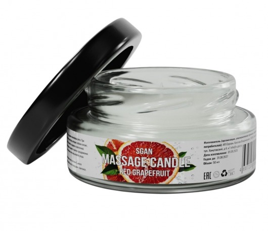 Массажная свеча «Красный грейпфрут» - 50 мл. - SGAN - купить с доставкой в Екатеринбурге