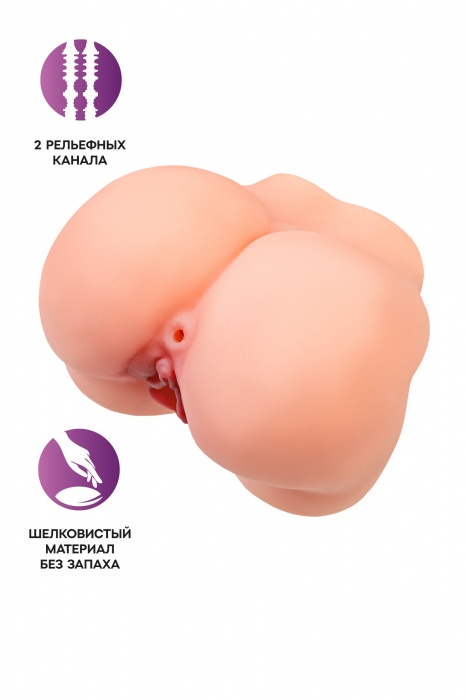 Реалистичный мастурбатор в форме попки с 2 любовными входами - No Name - в Екатеринбурге купить с доставкой