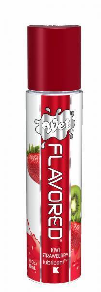Лубрикант Wet Flavored Kiwi Strawberry с ароматом киви и клубники - 30 мл. - Wet International Inc. - купить с доставкой в Екатеринбурге