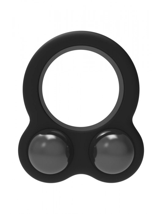 Черное эрекционное кольцо с утяжелителями Cockring Dual Weight - Dream Toys - в Екатеринбурге купить с доставкой