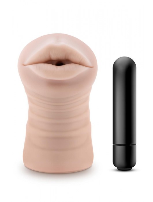 Телесный мастурбатор-ротик Nicole Vibrating Masturbator - Blush Novelties - в Екатеринбурге купить с доставкой