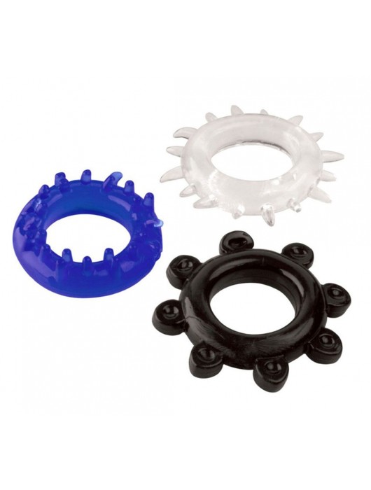 Набор из 3 эрекционных колец разного цвета и рельефа - Boys of Toys - в Екатеринбурге купить с доставкой