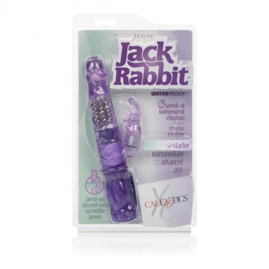 Фиолетовый вибромассажер Petite Jack Rabbit - 24 см. - California Exotic Novelties