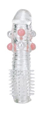 Прозрачная насадка на фаллос с закрытой головкой и шишечками - Sextoy 2011 - в Екатеринбурге купить с доставкой