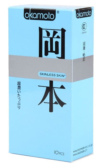 Презервативы в обильной смазке OKAMOTO Skinless Skin Super lubricative - 10 шт - Okamoto - купить с доставкой в Екатеринбурге