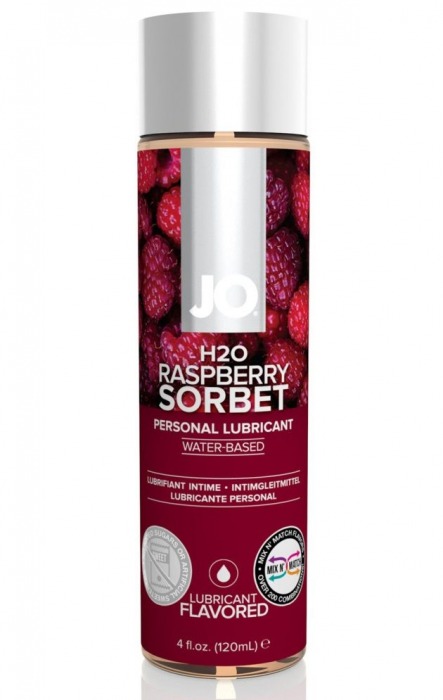 Лубрикант на водной основе с ароматом малины JO Flavored Raspberry Sorbet - 120 мл. - System JO - купить с доставкой в Екатеринбурге