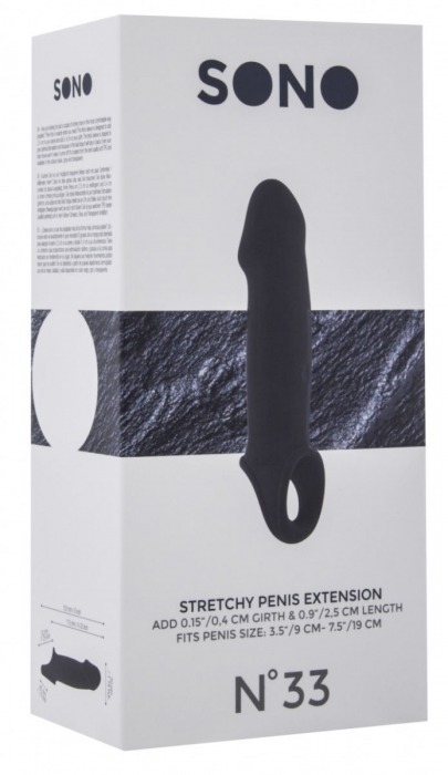 Чёрная насадка с подхватом Stretchy Penis Extension No.33 - Shots Media BV - в Екатеринбурге купить с доставкой