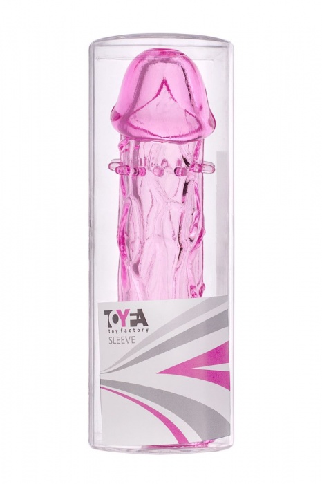 Гладкая розовая насадка с усиками под головкой - 12,5 см. - Toyfa Basic - в Екатеринбурге купить с доставкой