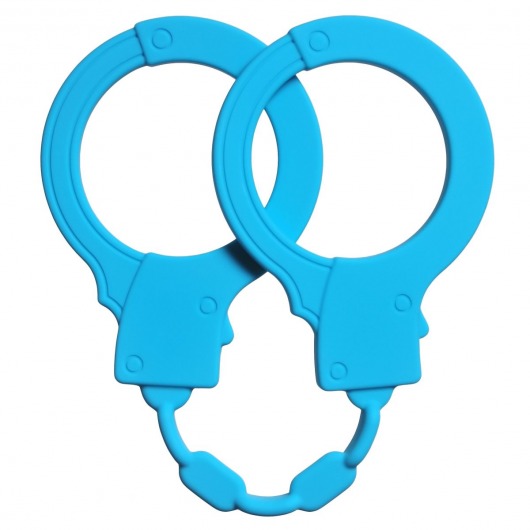 Голубые силиконовые наручники Stretchy Cuffs Turquoise - Lola Games - купить с доставкой в Екатеринбурге