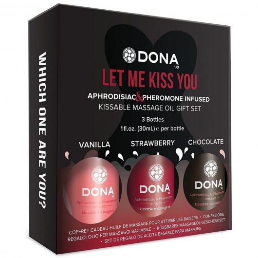 Подарочный набор массажных масел DONA Let me kiss you - System JO - купить с доставкой в Екатеринбурге