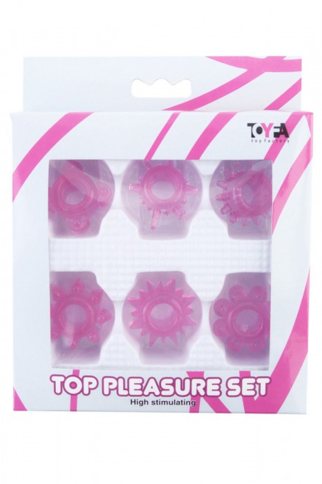 Набор из 6 розовых эрекционных колец - Toyfa Basic - в Екатеринбурге купить с доставкой