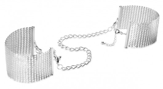 Серебристые наручники-браслеты Desir Metallique Handcuffs - Bijoux Indiscrets - купить с доставкой в Екатеринбурге