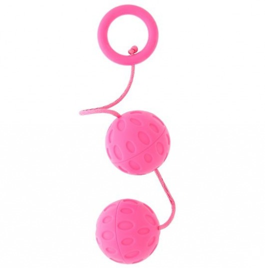 Розовые вагинальные шарики с рельефом GOOD VIBES ROTO BALLS - Dream Toys