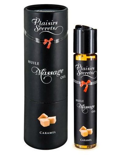 Массажное масло с ароматом карамели Huile de Massage Gourmande Caramel - 59 мл. - Plaisir Secret - купить с доставкой в Екатеринбурге