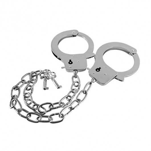 Наручники на длинной цепочке с ключами Metal Handcuffs Long Chain - Blush Novelties - купить с доставкой в Екатеринбурге