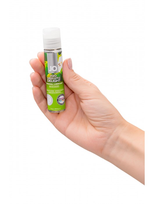 Смазка с ароматом яблока JO Flavored  Green Apple H2O - 30 мл. - System JO - купить с доставкой в Екатеринбурге
