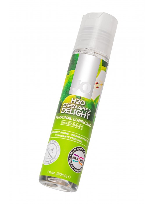 Смазка с ароматом яблока JO Flavored  Green Apple H2O - 30 мл. - System JO - купить с доставкой в Екатеринбурге