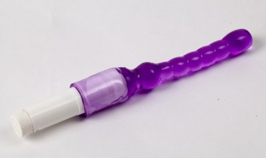 Фиолетовый анальный стимулятор с вибрацией - 23,5 см. - White Label