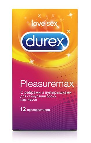 Рельефные презервативы с точками и рёбрами Durex Pleasuremax - 12 шт. - Durex - купить с доставкой в Екатеринбурге
