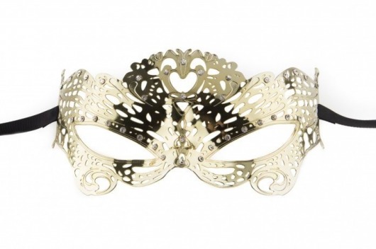 Золотистая металлическая маска Butterfly Masquerade Mask - Shots Media BV купить с доставкой