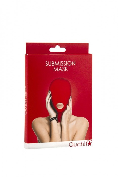 Красная маска на голову с прорезью для рта Submission Mask - Shots Media BV - купить с доставкой в Екатеринбурге