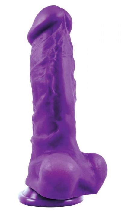 Фиолетовый фаллоимитатор Pleasures Thick 5 Dildo - 18,3 см. - NS Novelties