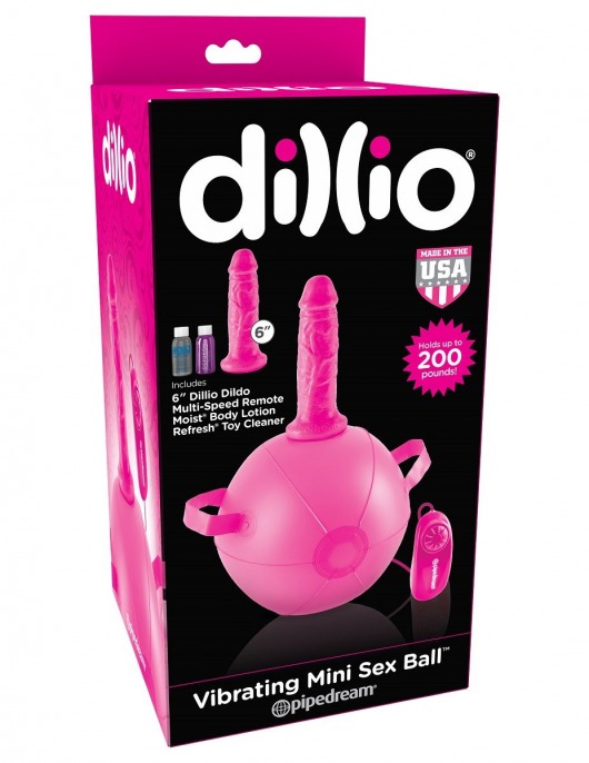Розовый надувной мяч с вибронасадкой Vibrating Mini Sex Ball - 15,2 см. - Pipedream - купить с доставкой в Екатеринбурге