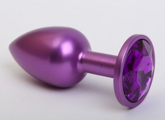 Фиолетовая анальная пробка с фиолетовым стразом - 7,6 см. - 4sexdreaM - купить с доставкой в Екатеринбурге