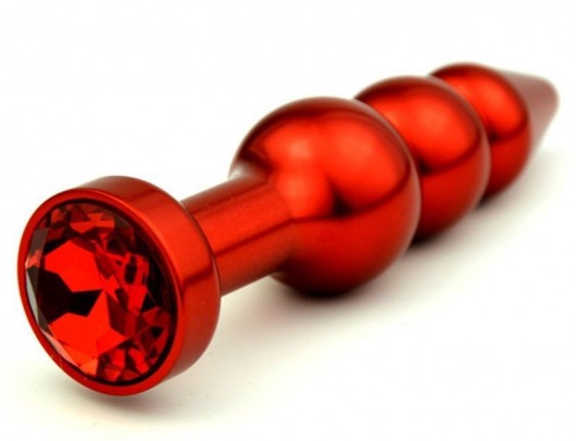 Красная анальная ёлочка с красным кристаллом - 11,2 см. - 4sexdreaM - купить с доставкой в Екатеринбурге