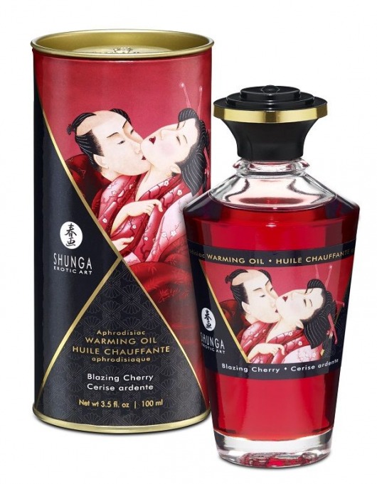 Массажное интимное масло с ароматом вишни - 100 мл. - Shunga - купить с доставкой в Екатеринбурге