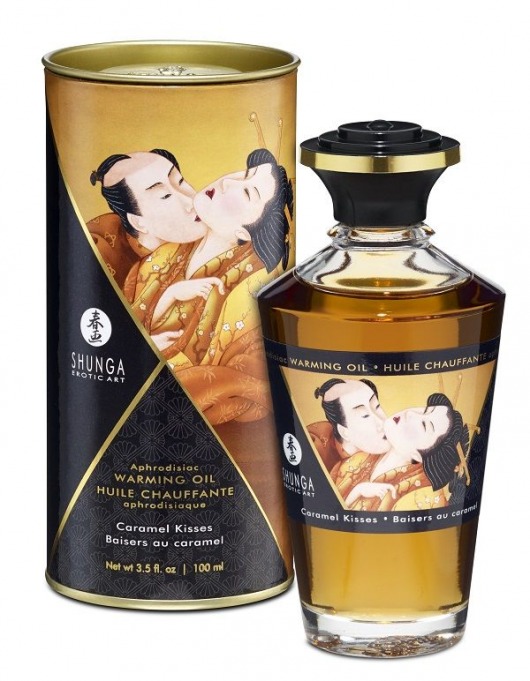 Массажное интимное масло с ароматом карамели - 100 мл. - Shunga - купить с доставкой в Екатеринбурге