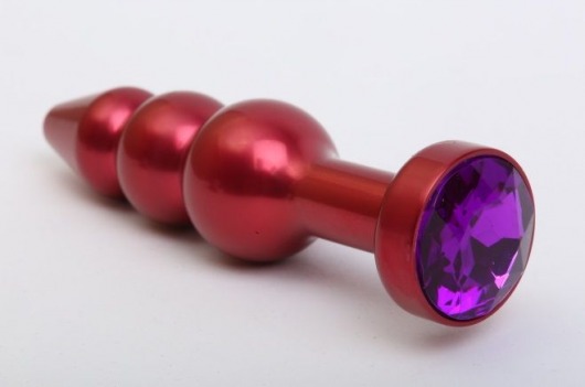 Красная анальная ёлочка с фиолетовым кристаллом - 11,2 см. - 4sexdreaM - купить с доставкой в Екатеринбурге