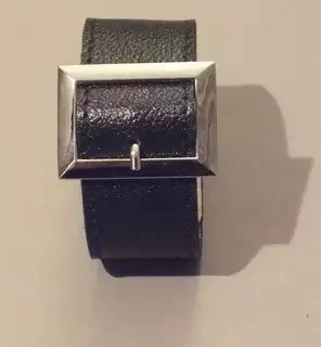 Чёрный браслет с квадратной пряжкой - Подиум - купить с доставкой в Екатеринбурге