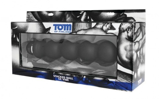 Анальный вибромассажер Tom of Finland Stacked Ball 5 Mode Vibe - 24 см. - XR Brands
