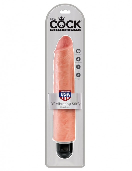 Телесный вибратор-реалистик 10  Vibrating Stiffy - 30,5 см. - Pipedream