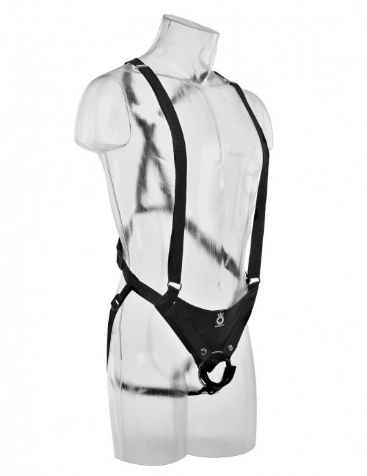 Страпон-система с телесной насадкой 10  Hollow Strap-On Suspender System - 25 см. - Pipedream - купить с доставкой в Екатеринбурге