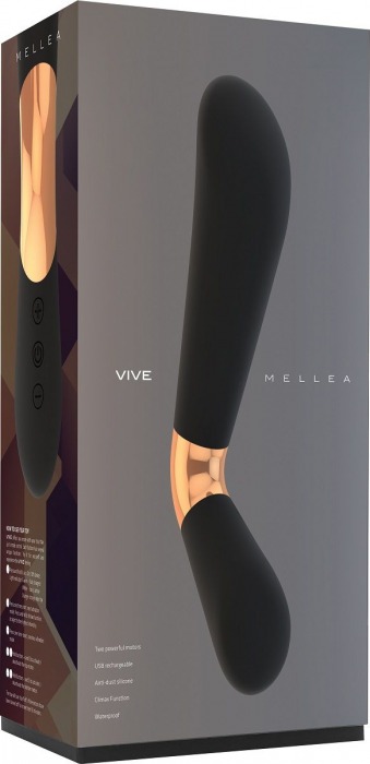 Чёрный силиконовый вибратор Mellea - 22,1 см. - Shots Media BV