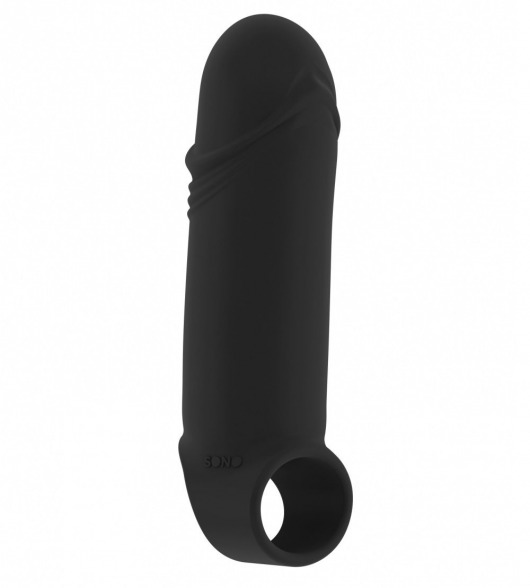 Чёрная удлиняющая насадка Stretchy Thick Penis Extension No.35 - 15,2 см. - Shots Media BV - в Екатеринбурге купить с доставкой