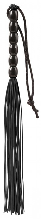Чёрная мини-плеть из резины Rubber Mini Whip - 22 см. - Blush Novelties - купить с доставкой в Екатеринбурге