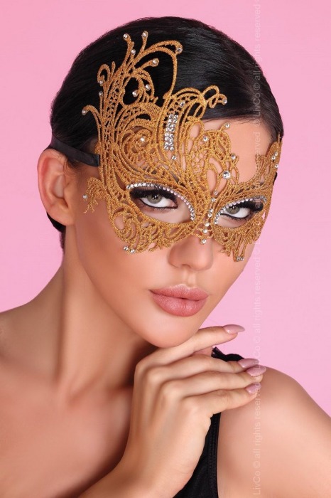 Золотистая ажурная маска Mask Golden - Livia Corsetti купить с доставкой